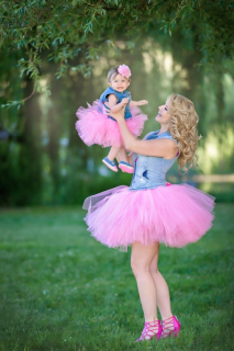 Mama a ja zodpovedajúce tutu sukne set ružové dieťa