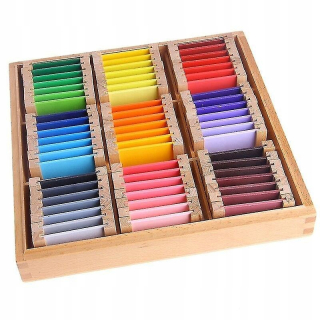 Montessori senzorický materiál Učebná farba Tab