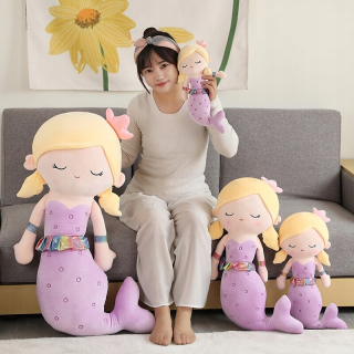 Multi -veľkosť kawaii morská panna plyšové hračky mäkké zviera