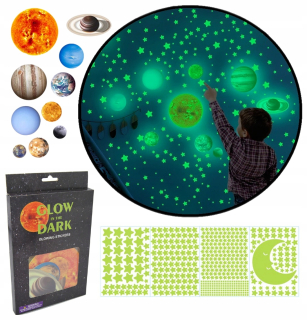 Fluorescenčné nálepky Planet's Stars 525 PCS
