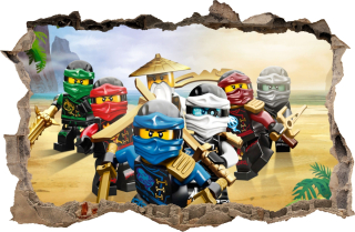 Nálepky na stenu Lego Ninjago 81 115x75 cm