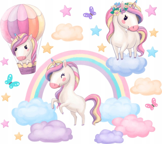 Nálepky na stenu Unicorn Rainbow 75x150 cm JT1