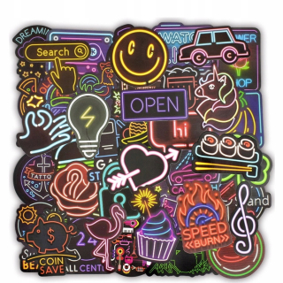 Nálepky nálepiek s nálepkami Mix Neon Night 50 PCS