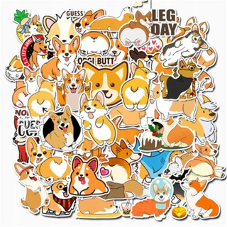 Vodotesné NÁLEPKY MIX PSI VÝPLNE CORGI 50 ks