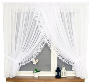 Nový klasický závesný závoj + Guipure 10cm 500x160