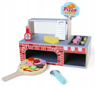 Moderná drevená hračka pre deti pizzeria *