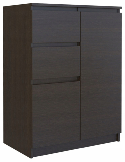 Moderná zásuvka 2 dvere 2 zásuvky 70 cm wenge