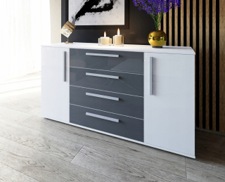 Moderná dvojdverová komoda v lesku 160 cm
