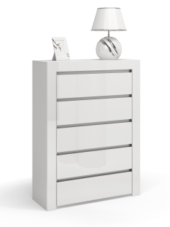 Moderná zásuvka 80 cm biely lesk zásuvky ABS