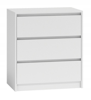 Moderná biela zásuvka 70 cm skrinka 3 Zásuvky na abs