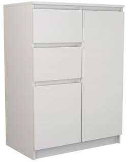 Moderná biela komoda Matt 2 Dvere 2 zásuvky