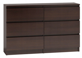 Moderná marcysia hrudník zásuviek 6 zásuviek 120 cm wenge