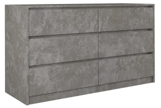 Moderná zásuvka so 6 zásuvkami 140 cm betón