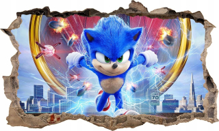 Nálepka Sonic 3D plagát xxxxxxxl 166 x 100 cm