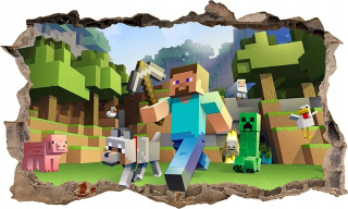 Nálepka na stenu minecraft 3d xxxxxxxxxl