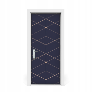 Samolepka na dvere Tmavý geometrický vzor 85x205