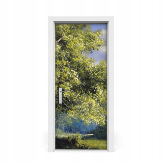 Strom nálepky na dvere na okraji lesa 85x205