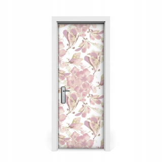 Nálepka na dvere Hibiscus svetlo ružové 75x205