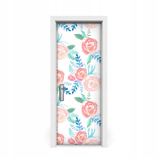 Slepka na dvere Svetlé elegantné kvety 75x205