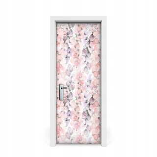 Kvety slepky na dvere maľované akvarelom 75x205