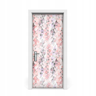 Kvety slepky na dvere maľované akvarelom 85x205