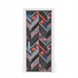Kvety slepky na dvere s rybou kosťou vintage 85x205