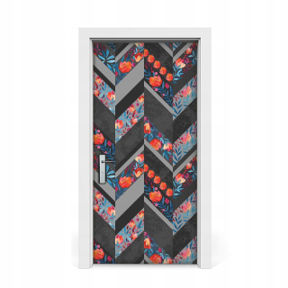Kvety slepky na dvere s rybou kosťou vintage 95x205