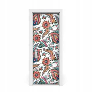 Kvety slepky na dvere v štýle Paisley 75x205