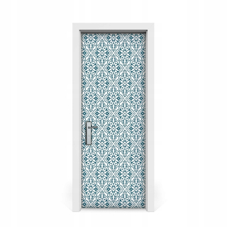 Modro-biela nálepka na dvere 75x205