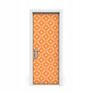Nálepka na dverové oranžové kvety vzor 75x205