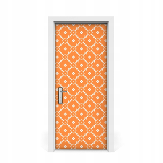 Nálepka na dverové nálepky oranžové kvety vzor 85x205
