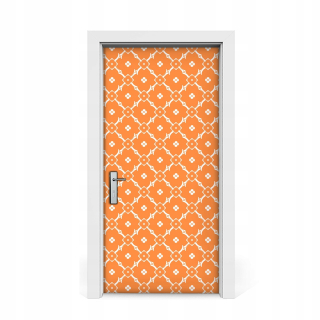 Nálepka na dverové oranžové kvety vzor 95x205