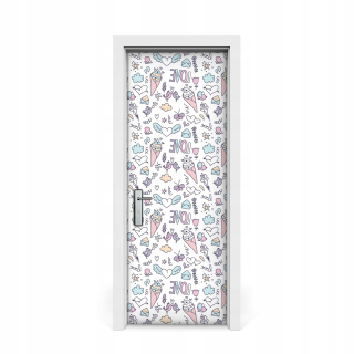 Dvere Sticker Birds Love Ice Cream Dodle 75x205
