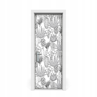 Ručná nálepka s dverami -DRAWN CACTI 75X205