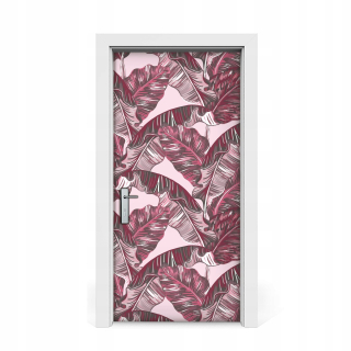 Pink Tropical Palm 95x205 ružová nálepka dverí