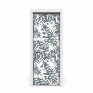 Nálepka na dvere Gray Palm Leaf 75x205