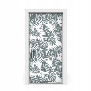 Nálepka na dvere Gray Palm Leaf 95x205
