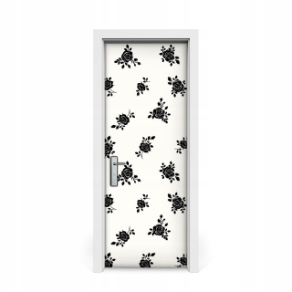 Samolepka na dvere Dyha Black Roses 75x205