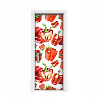Dýha dviera červené papriky 75x205