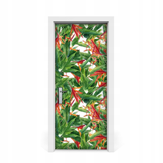 Dýha dviera exotické kvety 85x205