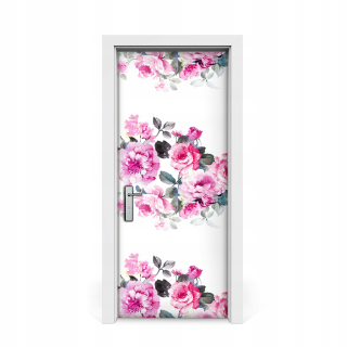 Nálepka na dvere, elegantné kvety 85x205