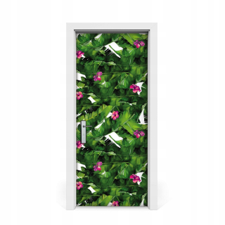 Nálepka na dvere Hibiscus 85x205