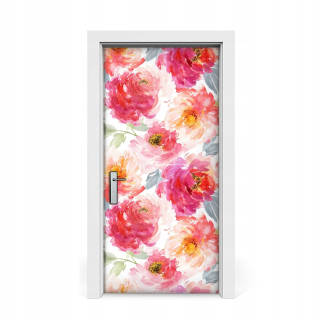 Kvety nalepka na dvere boho 95x205