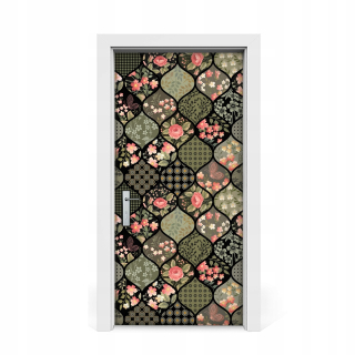 Dlhé kvety dverové kvety Patchwork 95x205