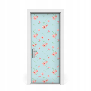 Samolepka na dvere Dyha kvety retro 85x205