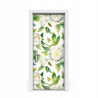 Maľovaná nálepka na dvere peonie 85x205 pivonky
