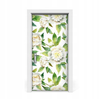 Maľovaná nálepka na dvere peonie 95x205 pivonky