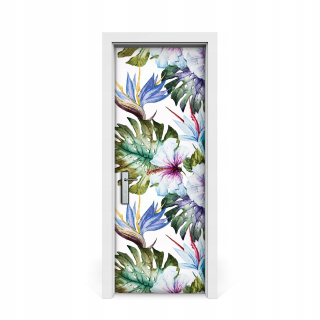Maľované hibiscus 75x205 maľované dverové nálepka