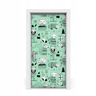 Samolepka na dvere Dyha Scandinavian Zoo 95x205