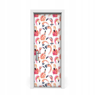 Nálepka na dvere Crazy Flaminga 75x205